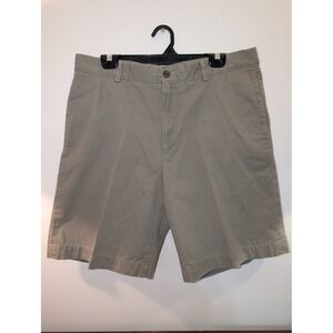 Banana Republic Mens Khaki Chino Shorts Size 36 Tan Cotton Flat Front 9 Inseam